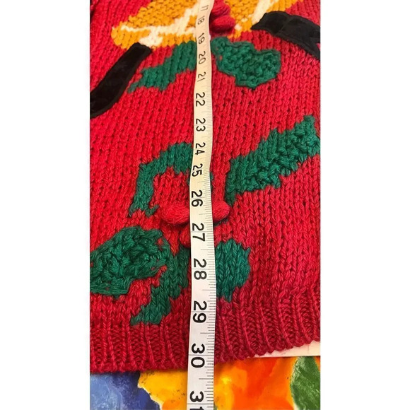 Vintage The Villager Women’s Large Red Christmas Yuletide Bell Ugly Vest Jacket - Picture 7 of 10